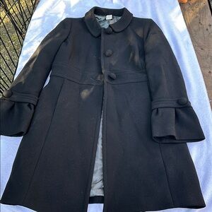 Chic Black Coat with Button Details